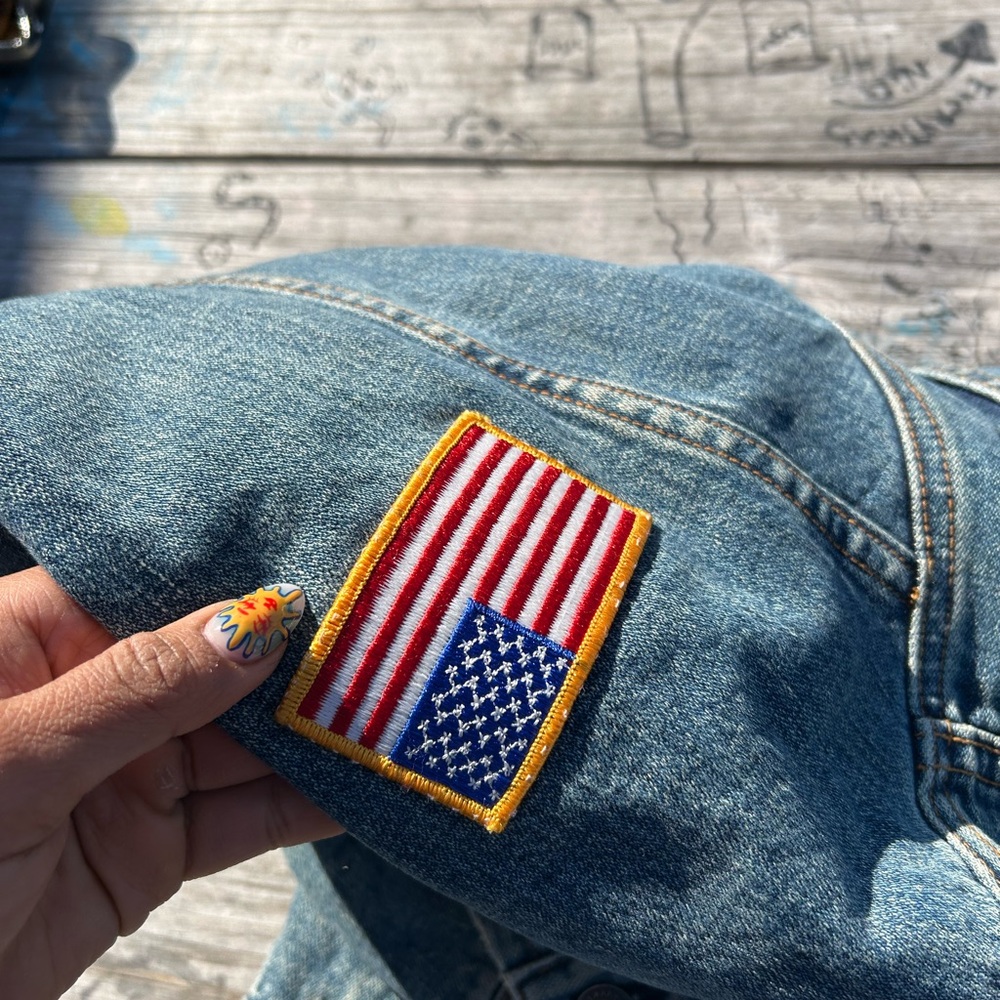 Vintage Abercrombie & Fitch Blue Denim Trucker Jacket Men’s medium Rare - Picture 9 of 10